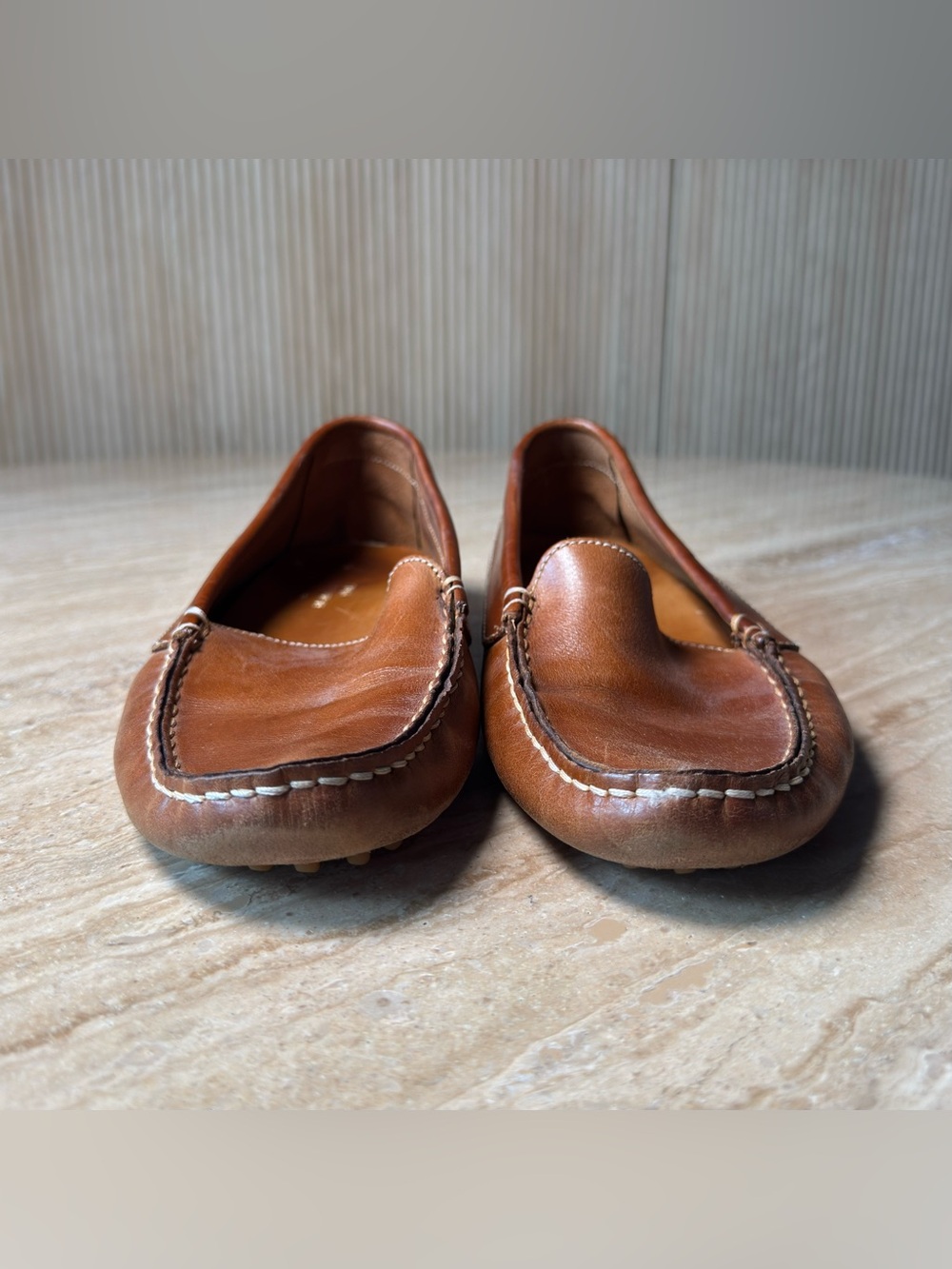ANN MASHBURN - Brown Genuine Leather Driving Loafers - Picture 3 of 5